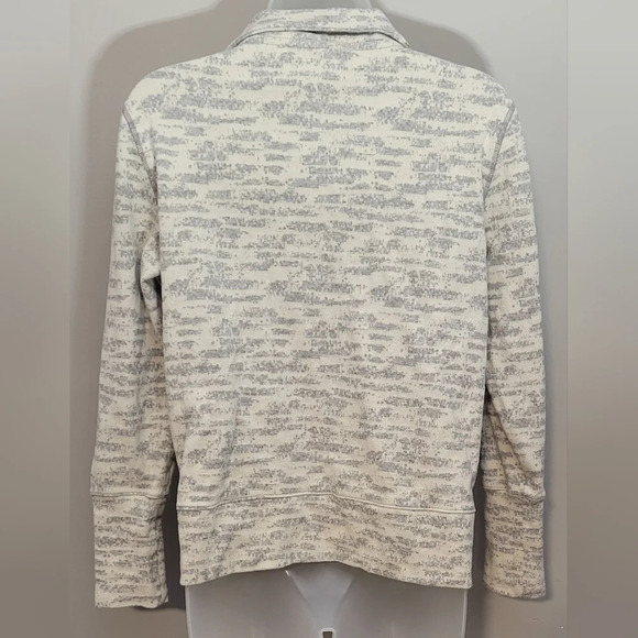 Zyia Active full zip-up collared jacket abstract design cream & gray, womens med - Picture 7 of 12